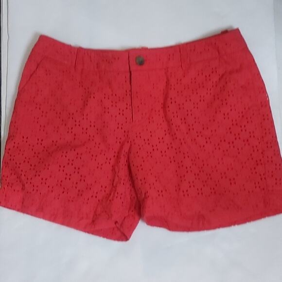 Merona Women's Red Eyelet Shorts Size 6 Cherry Girl Preppy Twee Rainbowcore - Picture 1 of 6